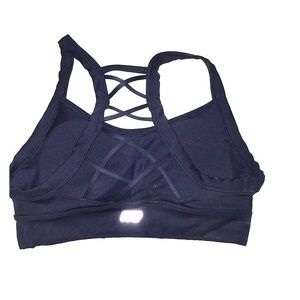 Blue ladder back sports bra